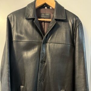 ALFANI MENS 100% GENUINE REAL BLACK SOFT LEATHER EXCELLENT SIZE M MAY FIT SIZE L